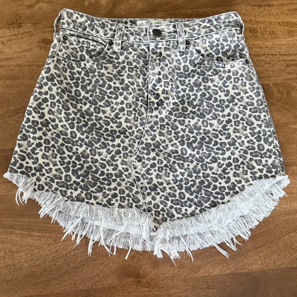 We The Free Leopard Print Mini Skirt in Beige and Black